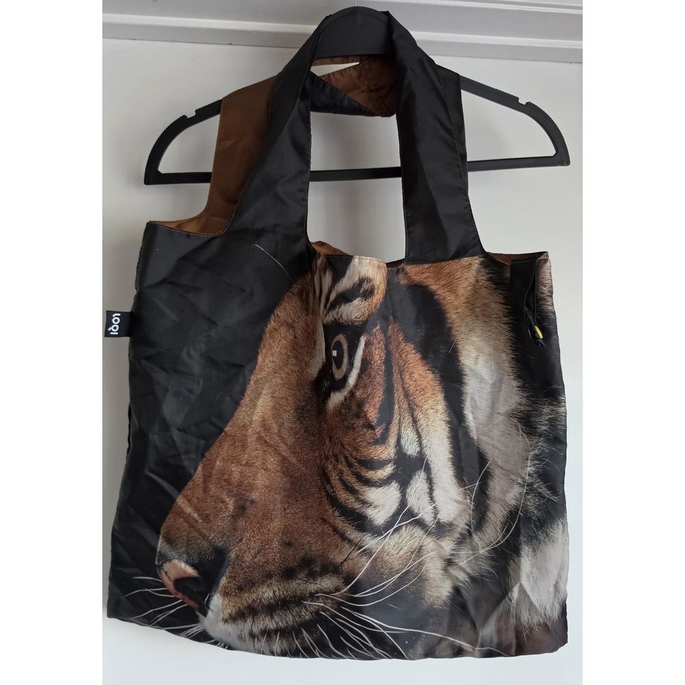 LOQI Tote Bag Black Brown Orange Multicolor Shoulder Shopper Handbag